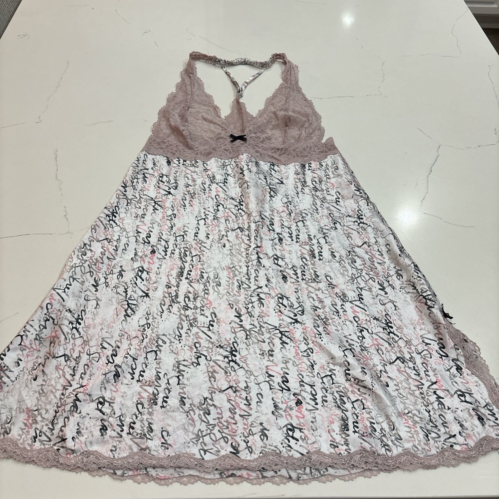 Victoria's Secret Lace Trim Chemise - Pink and Black size M